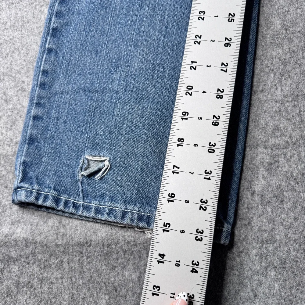 True Religion Joey Super T Mens 32 Blue Wash Straight Leg Jeans USA Made FLAW